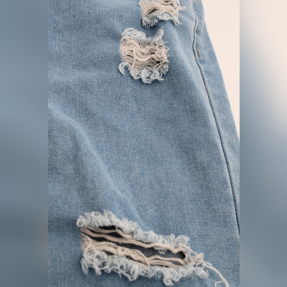 2 Pair Girls Size 7Y Shein Wide Leg Blue Jeans – Distressed & Star Print - Picture 7 of 7